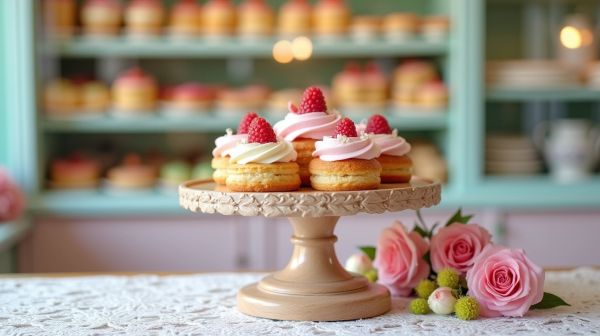 Un plateau tournant pour un décor de pâtisserie réussi